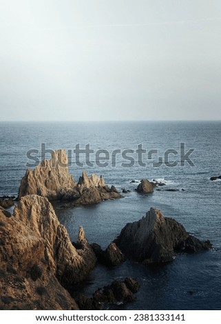 Beautiful landscape with sea and rocks Royalty-Free Stock Photo #2381333141