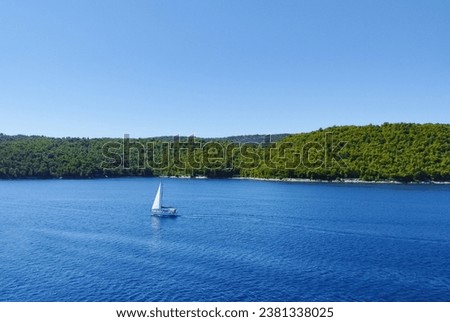 Dubrovnik, Croatia 10.27.2023 boat sailing on the ocean near the harbour