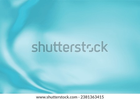 Close-up texture of Blue ice silk.  Light blue fabric smooth surface background. Smooth elegant blue silk in vivid toned. Texture, background, pattern, template. 3D vector illustration. Royalty-Free Stock Photo #2381363415