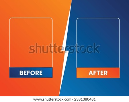 Before and after creative gradient background template. easy compare evidence badges for marketing and Two team vector templates. abstract graphical element. choose between two frames. Royalty-Free Stock Photo #2381380481