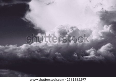 Black and White Picture of an Approaching Storm with Storm Clouds at Sunset