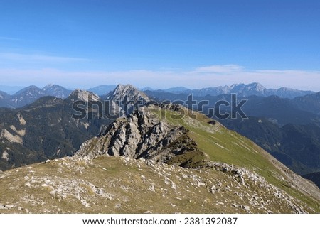 Karawanken mountain range, slovenia alps Royalty-Free Stock Photo #2381392087