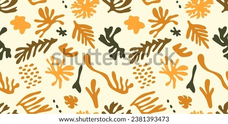 Seamless pattern of minimal abstract organic shapes. Fashionable template for design.