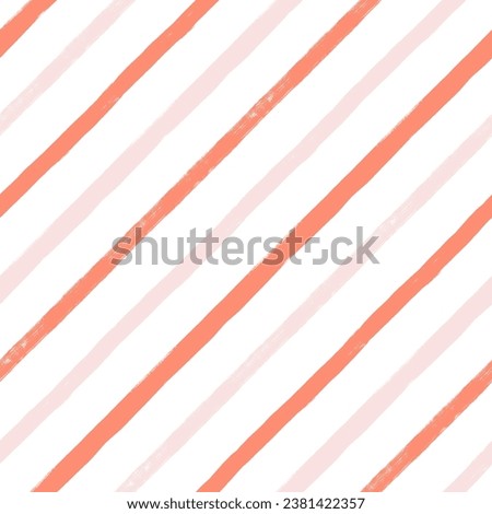 Christmas diagonal stripes pattern, cute vector background, seamless brush texture lines, red geometric strokes, gift paper
