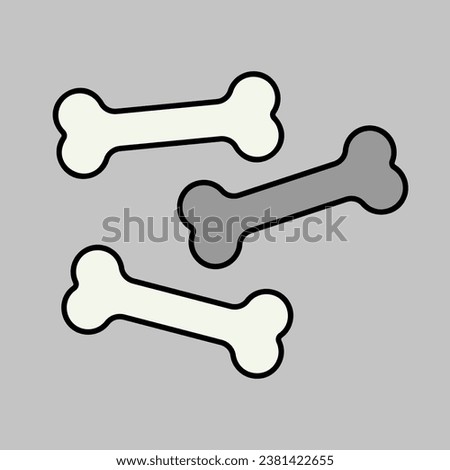 Dog bone vector isolated grayscale icon. Pet animal sign. Graph symbol for pet and veterinary web site and apps design, logo, app, UI