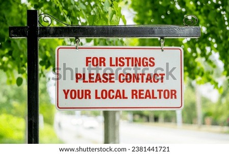 For listings contact your local realtor. Sign in the city Vancouver, Canada
