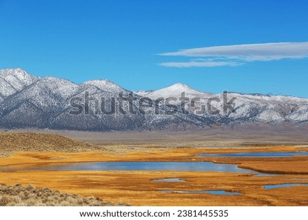 Sierra Nevada mountains in California, USA. Early Winter season. Royalty-Free Stock Photo #2381445535
