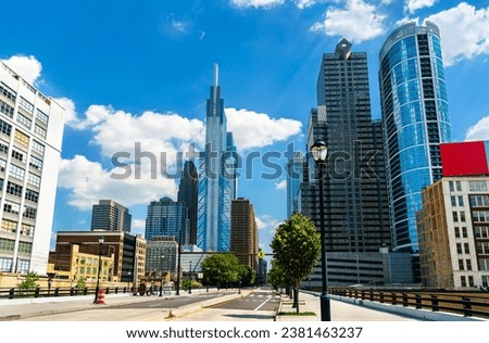 Philadelphia skyline from John F. Kennedy Boulevard - Pennsylvania, United States