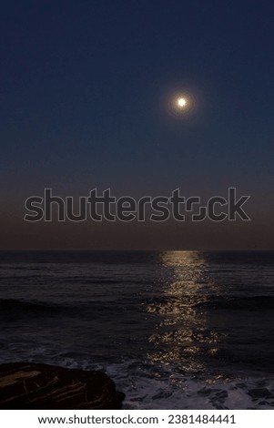 Moon set over the Pacific Ocean
