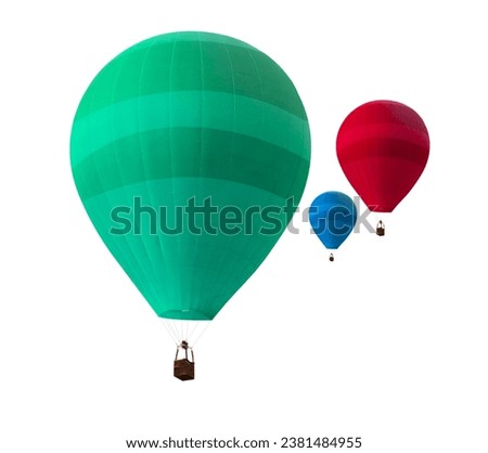 Colorful hot air balloon on isolated background. Hot air balloon with space for text.