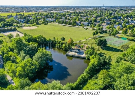 Algonquin, Illinois, United States of America - August 31st 2023:  Algonquin Illinois Willoughby Farms Park Drone Photography
