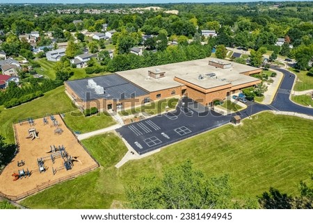 Algonquin, Illinois, United States of America - August 31st 2023:  Algonquin Illinois Kenneth E Neubert Elementary School Drone Photography