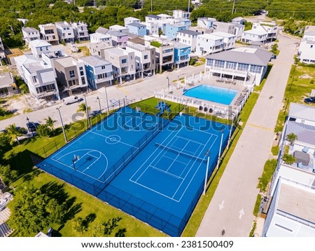 Aerial photo modern homes in the Florida Keys USA