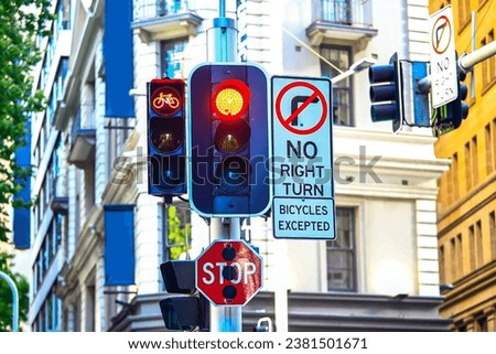 traffic  light sign on the city street.