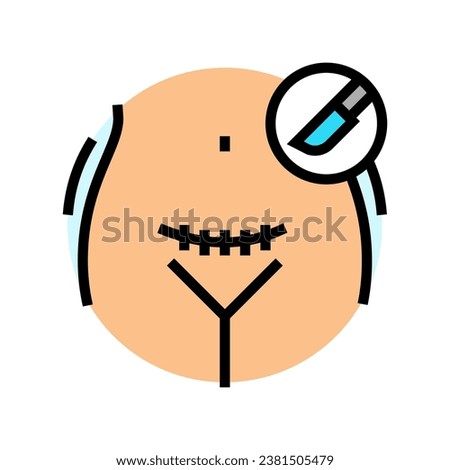 cesarean section gynecologist color icon vector. cesarean section gynecologist sign. isolated symbol illustration