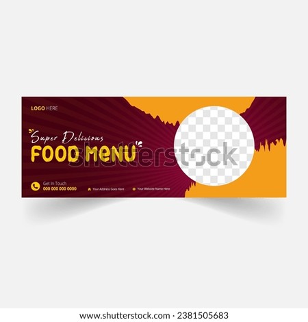 Food restaurant facebook cover and food menu cover template