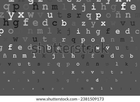 Light silver, gray vector template with isolated letters. Colored alphabet signs with gradient on white background. The pattern can be used for ad, booklets, leaflets of education.