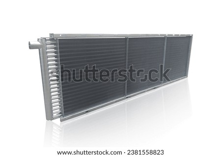 Silver coated coil evaporator, an essential component of HVAC systems Royalty-Free Stock Photo #2381558823