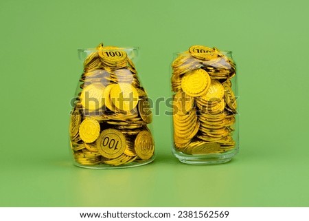 Save gold in glass bottles, gold coins, gold stocks