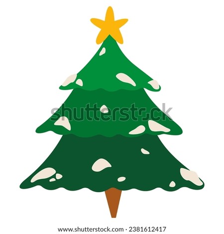 Green Christmas tree on white background