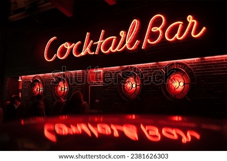 Photo-Realistic Compositing of the Lettering Cocktail Bar in a Big City