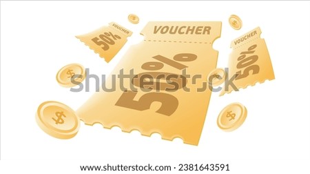 Voucher card cash back template design with coupon code promotion. Premium special price offers sale coupon. Royalty-Free Stock Photo #2381643591