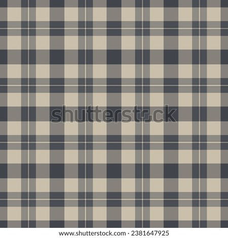 Tartan fabric background of seamless check vector with a plaid pattern texture textile in pastel and stone grey colors.