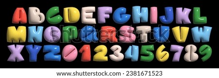 Vibrant 3D Latin alphabet letter resembling a playful balloon.Perfect for adding a touch of childlike wonder to school projects, children's books, birthday party invitations, cartoon-themed designs. Royalty-Free Stock Photo #2381671523