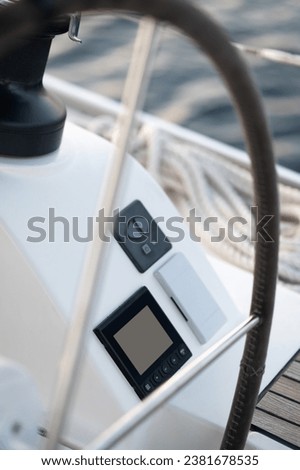Close up picture of a sailing yacht part