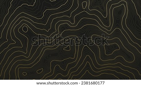 Background of the topographic map. Topo map with elevation. Geographic line mountain relief. Vector stock illustration Royalty-Free Stock Photo #2381680177