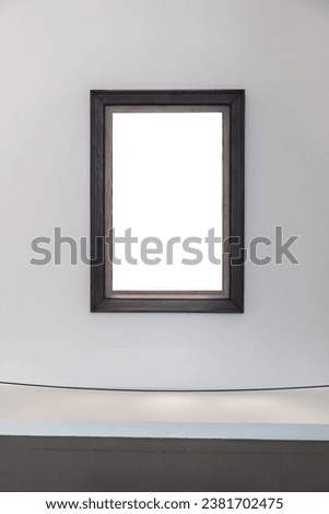 interior of gallery with blank frame