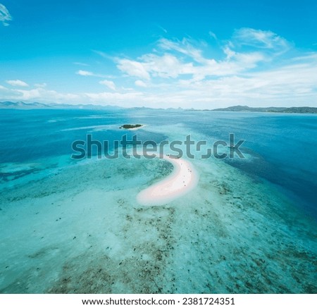 
East Nusa Tenggara, Indonesia Pink Beach in Komodo Island Drone Shot