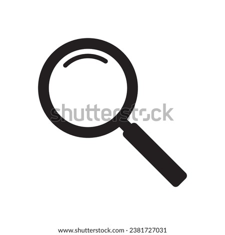 Magnifying glass icon, vector magnifier or loupe sign. Search icon. Royalty-Free Stock Photo #2381727031
