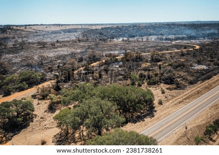 A wildfire took place in Round Mountain, Texas, USA