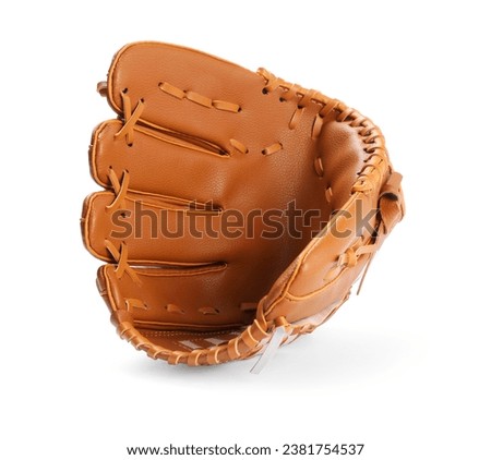 One leather baseball glove isolated on white