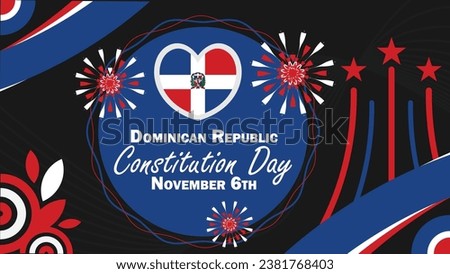 Dominican Republic Constitution Day vector banner design. Happy Dominican Republic Constitution Day modern minimal graphic poster illustration. Royalty-Free Stock Photo #2381768403