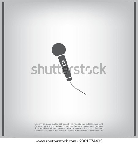 Microphone web icon, flat design.