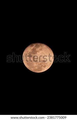red moon in the night sky of Depok city, isolated picture 