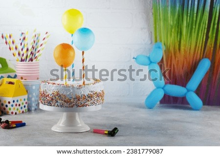 Birthday party cupcakes with candles