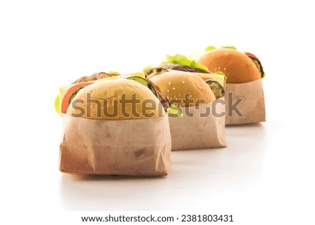 Fast food and junk food concept on white background