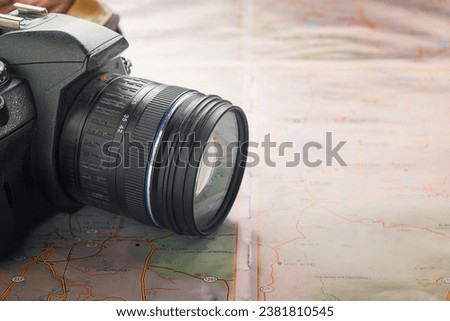 Map and camera With travel planning ideas