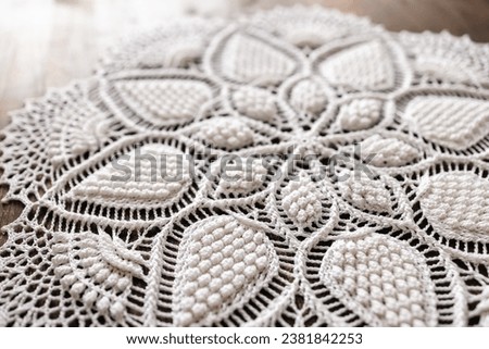 White crochet doily. This photo has been taken in Prague, 2023