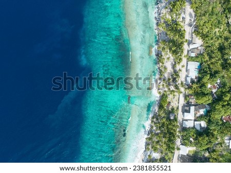 Addu City, South Province, Maldives Bird's Eye View of Beach Drone Shot