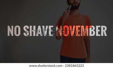No shave november template images. Awareness pictures for prostate cancer among males. Indian model with razor and trimmer.