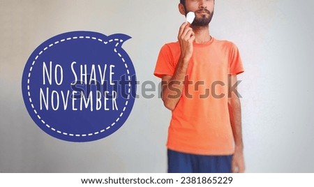 No shave november template images. Awareness pictures for prostate cancer among males. Indian model with razor and trimmer.