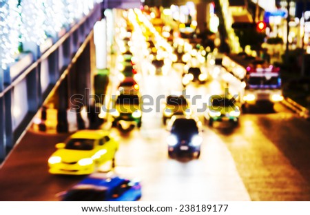 Abstract bokeh of night traffic
