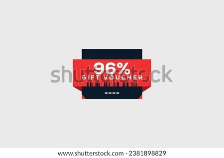 96% Gift Voucher Minimalist signs and symbols design with fantastic color combination and style
