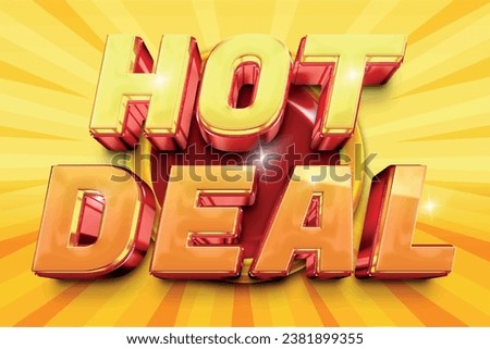 Hot Deal 3D Vector Illustration Promotion Big. banner template design. web banner for mega sale promotion discount Royalty-Free Stock Photo #2381899355