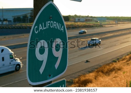 California 99 Highway Sign in Modesto, CA