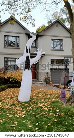Outdoor view at the Halloween home decorations 